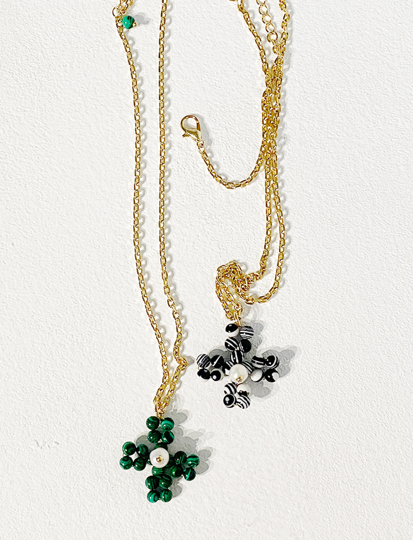 [당일출고] gemstone point necklace 2color