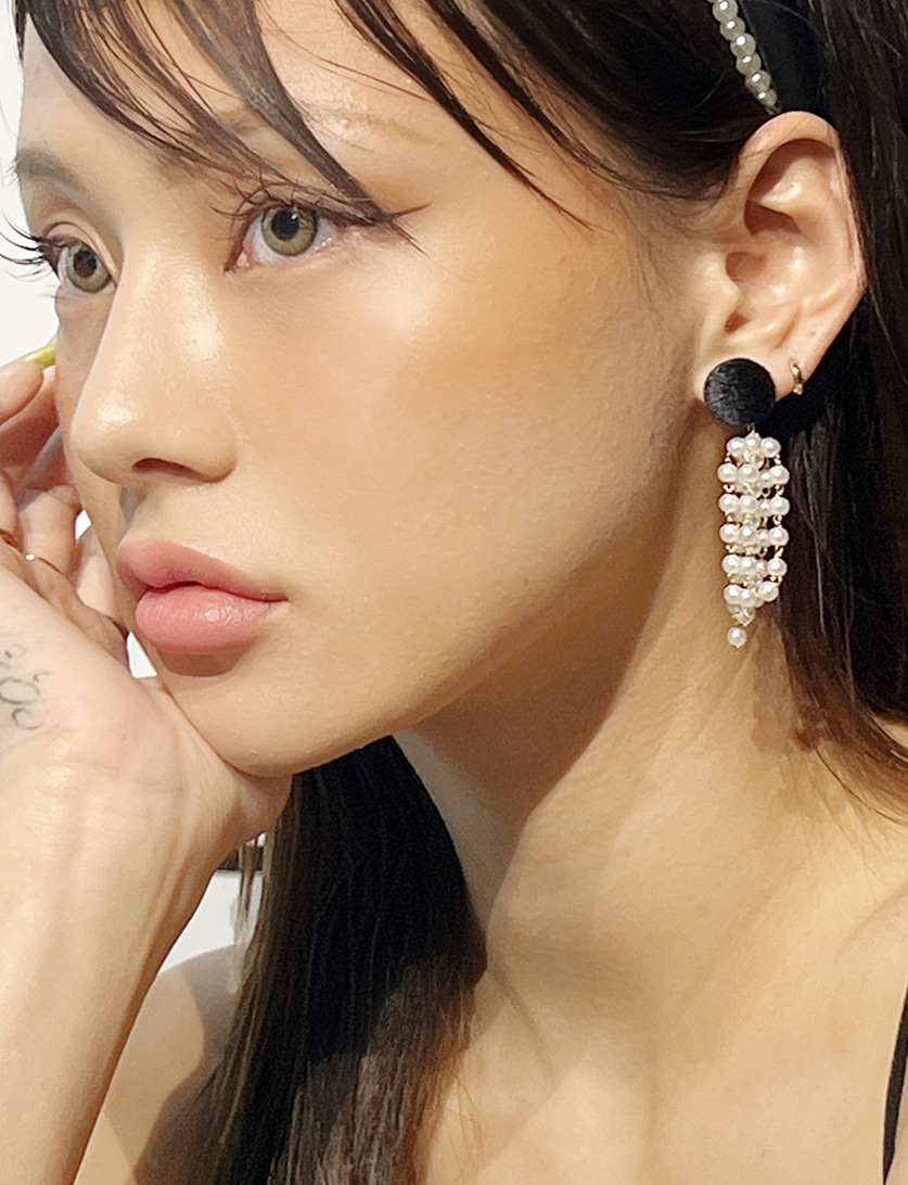 [당일출고] Black Pearl Earring(925silver)
