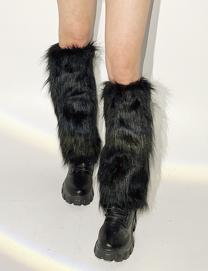 [당일출고] Eco Fur Leg Warmer Black