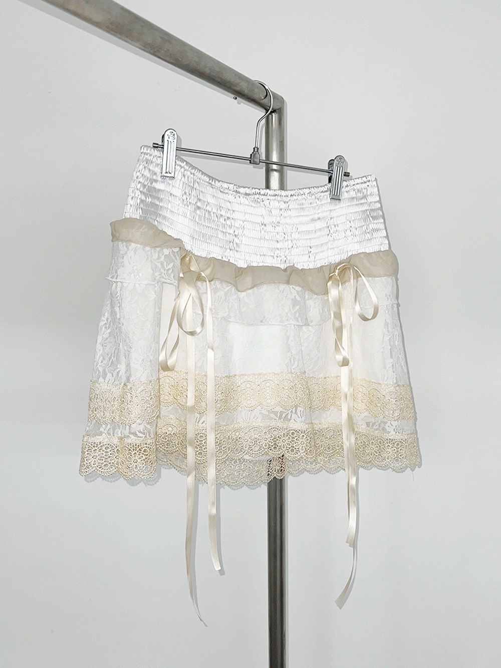 [당일출고] lace smoke skirt
